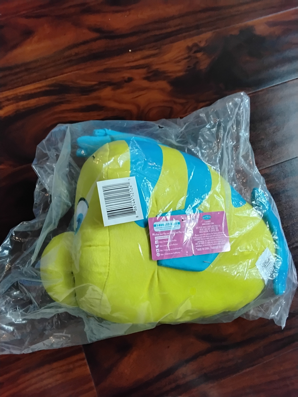 Little Mermaid  Live Action Yellow & Blue Plush Fish Toy